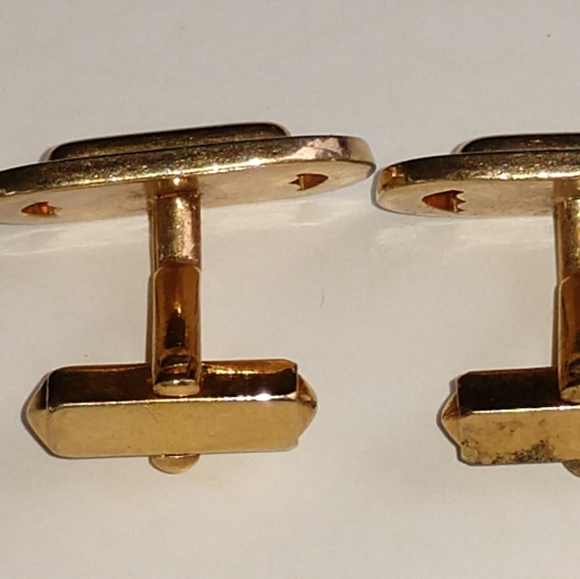 Swank Cuff Links Oval Gold Vintage - Picture 5 of 6